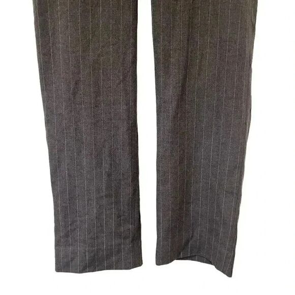 Banana Republic Women's Gray Poly/Rayon/Spandex Pinestripe Wide Leg Trousers - Picture 10 of 14